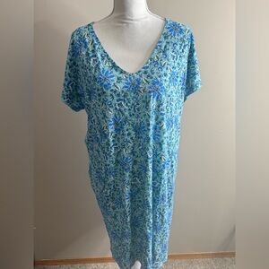 NWT j Jill pure Jill v neck floral t shirt dress size large